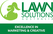 Lawn Solutions Australia Excellence in Marketing and Creative award badge